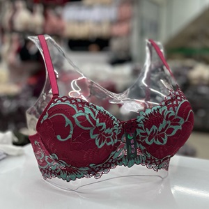 Ebru 1153 Bayan Dantelli Silikonlu Dolgulu Sütyen Takım 75-95 - Kahverengi - Ekru - 75-80-85-90-95