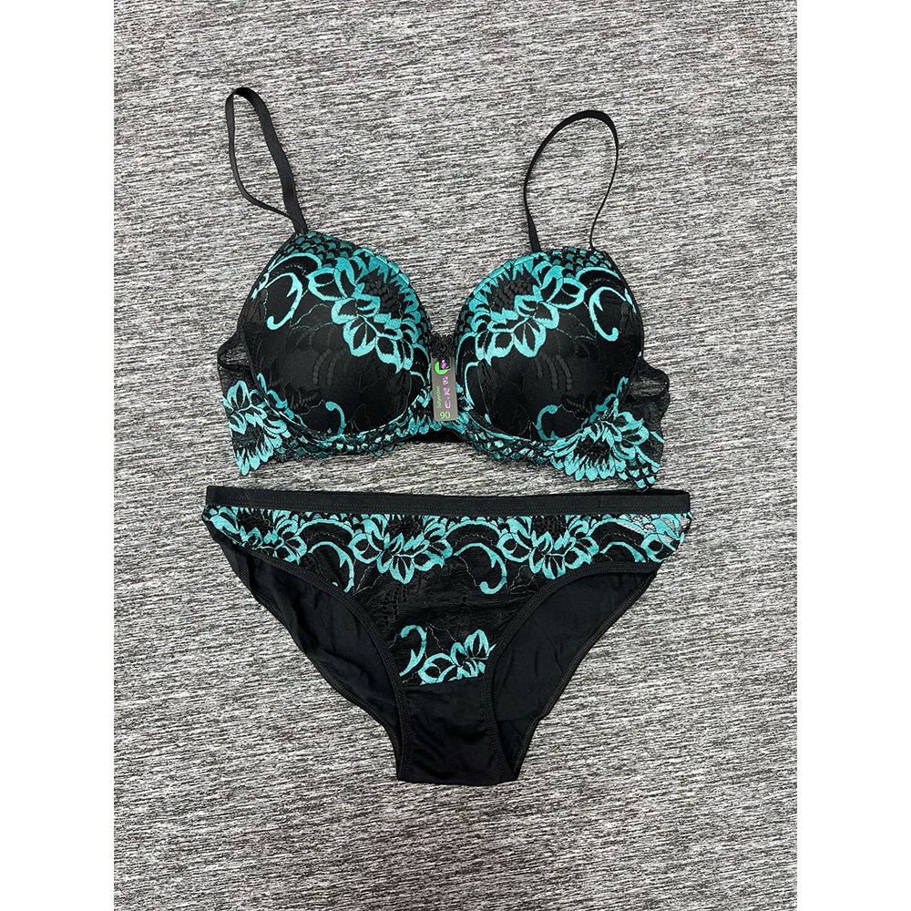 Ebru 8003 Bayan Dantelli Silikonlu Dolgusuz Sütyen Takım 75-95