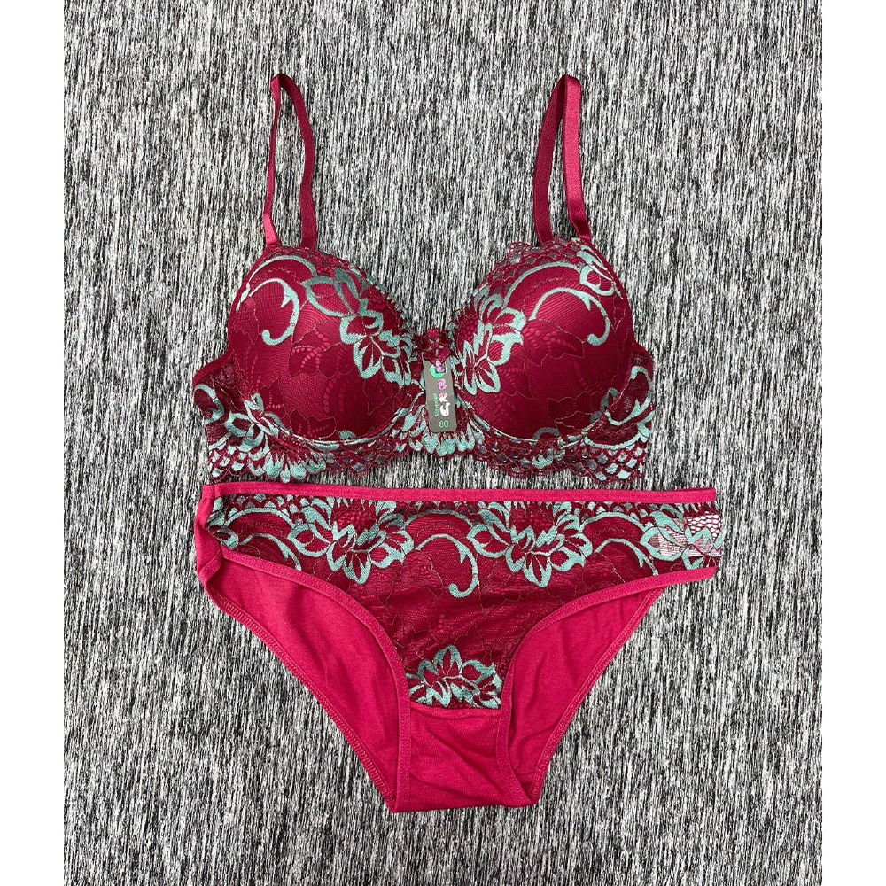 Ebru 8003 Bayan Dantelli Silikonlu Dolgusuz Sütyen Takım 75-95