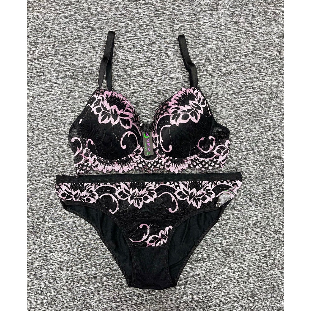 Ebru 8003 Bayan Dantelli Silikonlu Dolgusuz Sütyen Takım 75-95