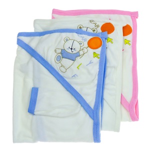 Bebaylin 20111 Bebe Sevimli Ayıcık Nakışlı Şapkalı Keseli Havlu 0-1 Yaş - Ekru - 0-1 YAŞ