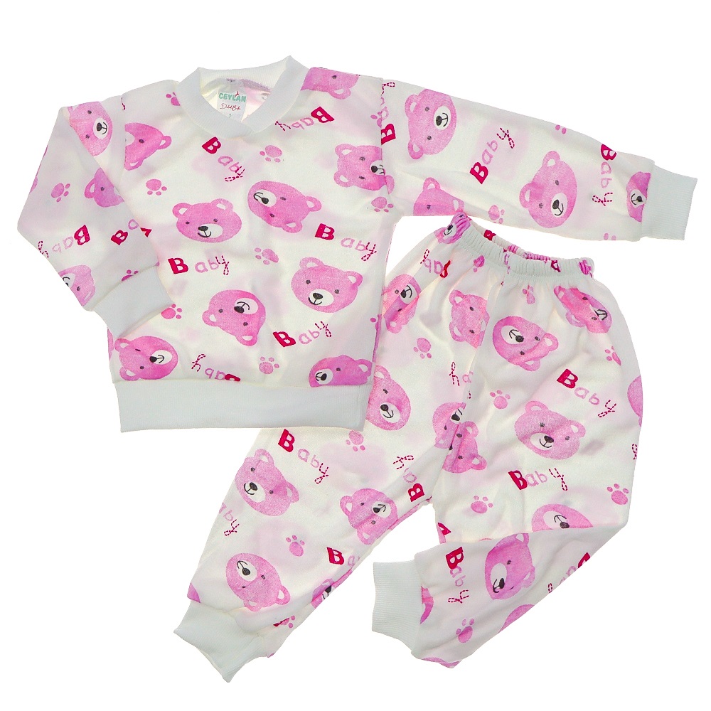 Ceylan Bebe 0001 Bebe Baskılı İnterlok Pijama Takımı Yaş 1,2,3 Yaş - Kahverengi