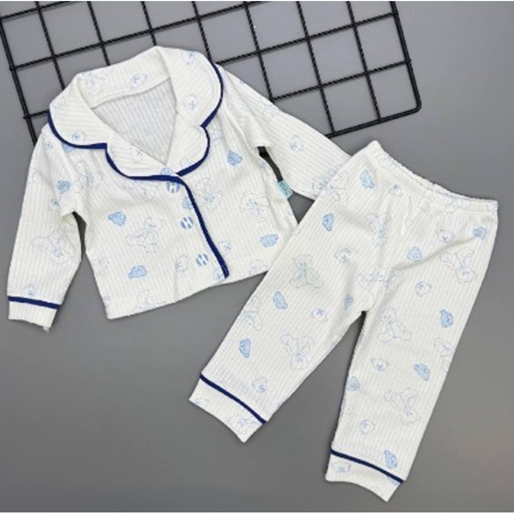 Ceylan Bebe 0003 Bebe Baskılı İnterlok Biyeli Pijama Takımı 6-18 Ay - Kahverengi