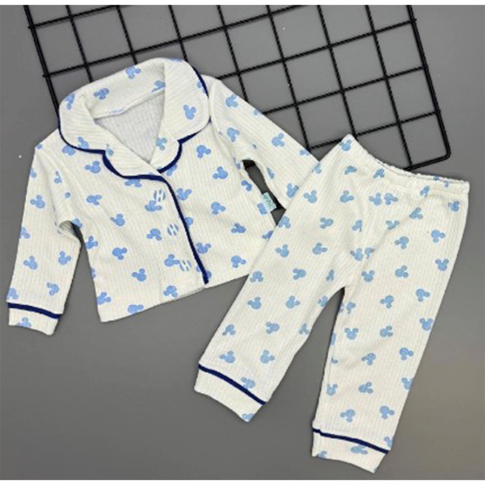 Ceylan Bebe 0003 Bebe Baskılı İnterlok Biyeli Pijama Takımı 6-18 Ay - Kahverengi