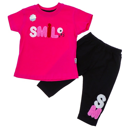 Mini Club 277 Kız Bebe Penye Süzine Smil Nakışlı Takım 6-24 Ay - Fuşya - 6-24 AY