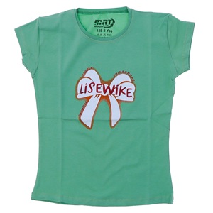 Kardeşler Kız Çocuk Penye Kurdela Baskılı Sıfır Yaka Tişört 5-8 Yaş - G.Kurusu - 5-8 YAŞ