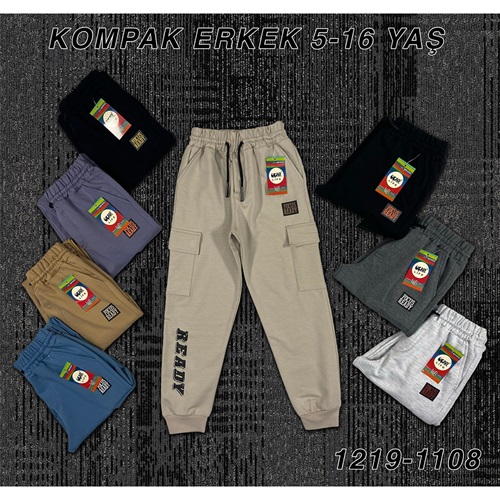 Uçar 0004-1108-3 Erkek Çocuk Kompak Focus Ready Baskılı Komando Cepli Eşofman Alt 13-16 Yaş - Siyah - 13-16 YAŞ