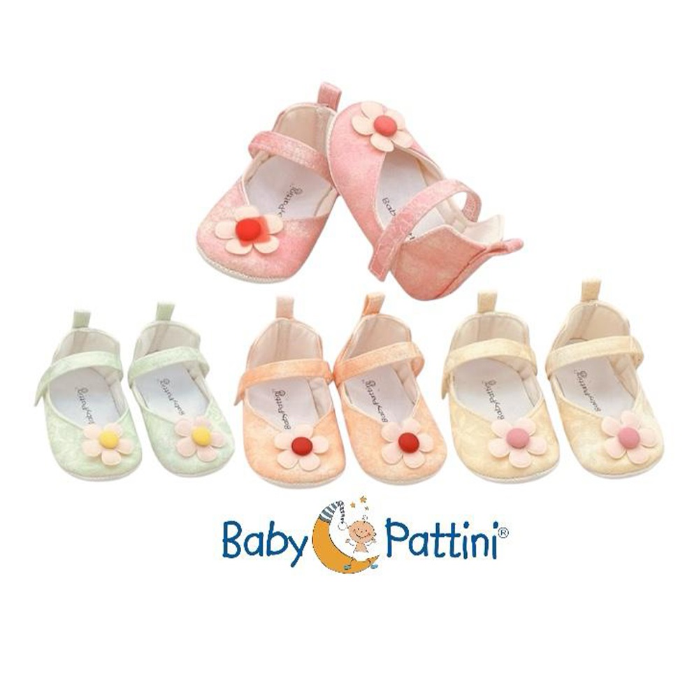 Baby Pattini 25A1900 Kız Bebe Çiçekli Pastel Babet İlk Adım Ayakkabı 6-12 Ay (12 Li) - Karışık Renk - 6-12 AY