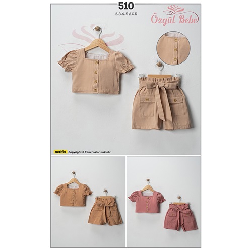 Özgül 510 Kız Çocuk Modal Şortlu Takım 2-5 Yaş - Karışık Renk - 2-5 YAŞ