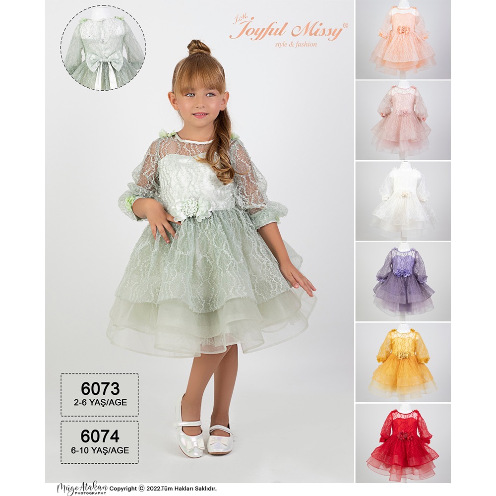 Joyful 6074 Kız Çocuk Abiye 6-10 Yaş