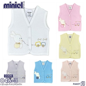 Miniel 046 Bebe Kapitone Nakışlı Seri Yelek 3-9 Ay(3 Lü)