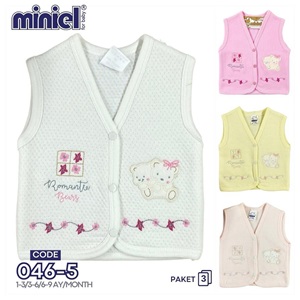 Miniel 046 Bebe Kapitone Nakışlı Seri Yelek 3-9 Ay(3 Lü)