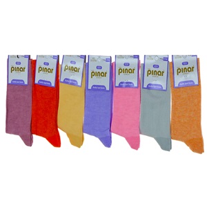 Pınar 5864 Yeni Penye Kız Çocuk Mevsimlik Likralı Soket Çorap - Karışık Renk - 5-6 YAŞ