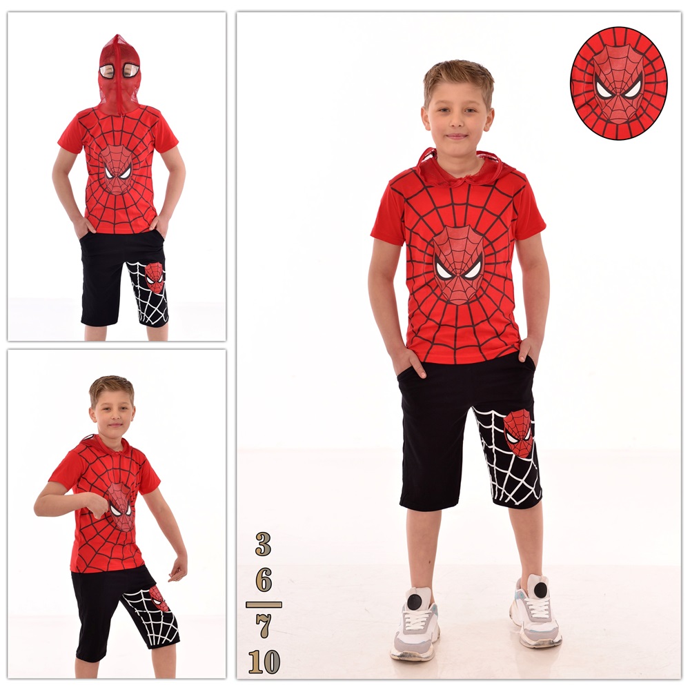 Spıderman 5556 Erkek Çocuk Penye Örümcek Adam Baskılı Fermuarlı File Kapşonlu Takım 7-10 Yaş - Karışık Renk - 7-10 YAŞ