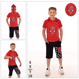 Spıderman 5556 Erkek Çocuk Penye Örümcek Adam Baskılı Fermuarlı File Kapşonlu Takım 7-10 Yaş - Karışık Renk - 7-10 YAŞ