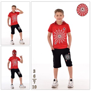 Spıderman 5556 Erkek Çocuk Penye Örümcek Adam Baskılı Fermuarlı File Kapşonlu Takım 7-10 Yaş - Karışık Renk - 7-10 YAŞ