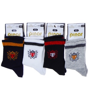 Pınar 5864 Yeni Erkek Çocuk Likralı Mevsimlik Soket Çorap - Karışık Renk - 5-6 YAŞ