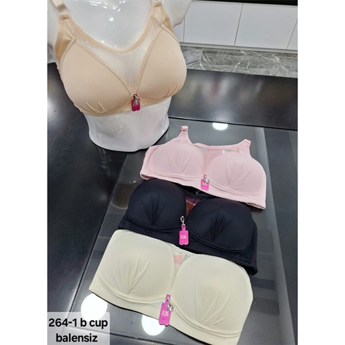 F.K 264-1 Bayan Önü Tül Detaylı Balensiz Dolgusuz Sütyen 80-95 - A.Pudra - 80-95