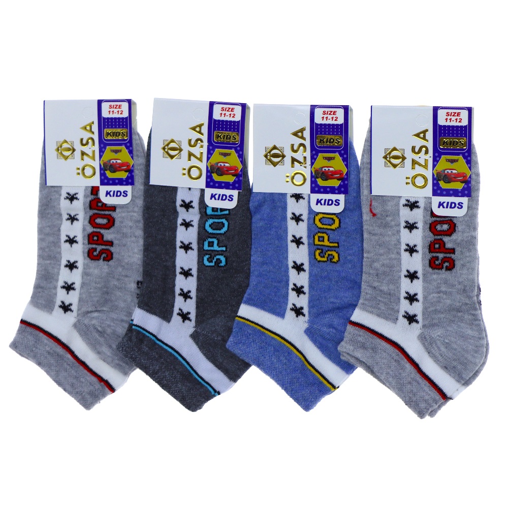 Özsa 3544 Erkek Çocuk Desenli Likralı Kuşaklı Patik Çorap