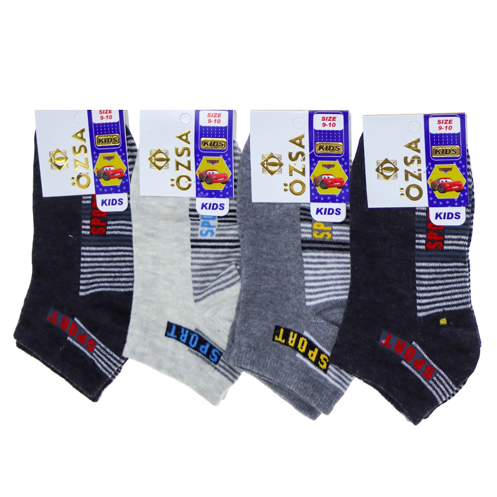 Özsa 3544 Erkek Çocuk Desenli Likralı Kuşaklı Patik Çorap