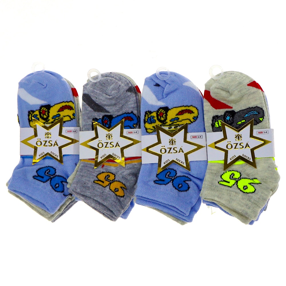 Özsa 3544 Erkek Çocuk 3 Lü Kuşaklı Desenli Patik Çorap