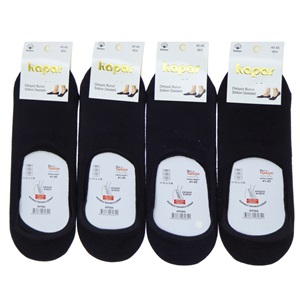 Kapar Kp084 Erkek Dikişsiz Burun Silikon Destekli Likralı Babet Çorap - Gri - PAKET İÇİ TEK RENK