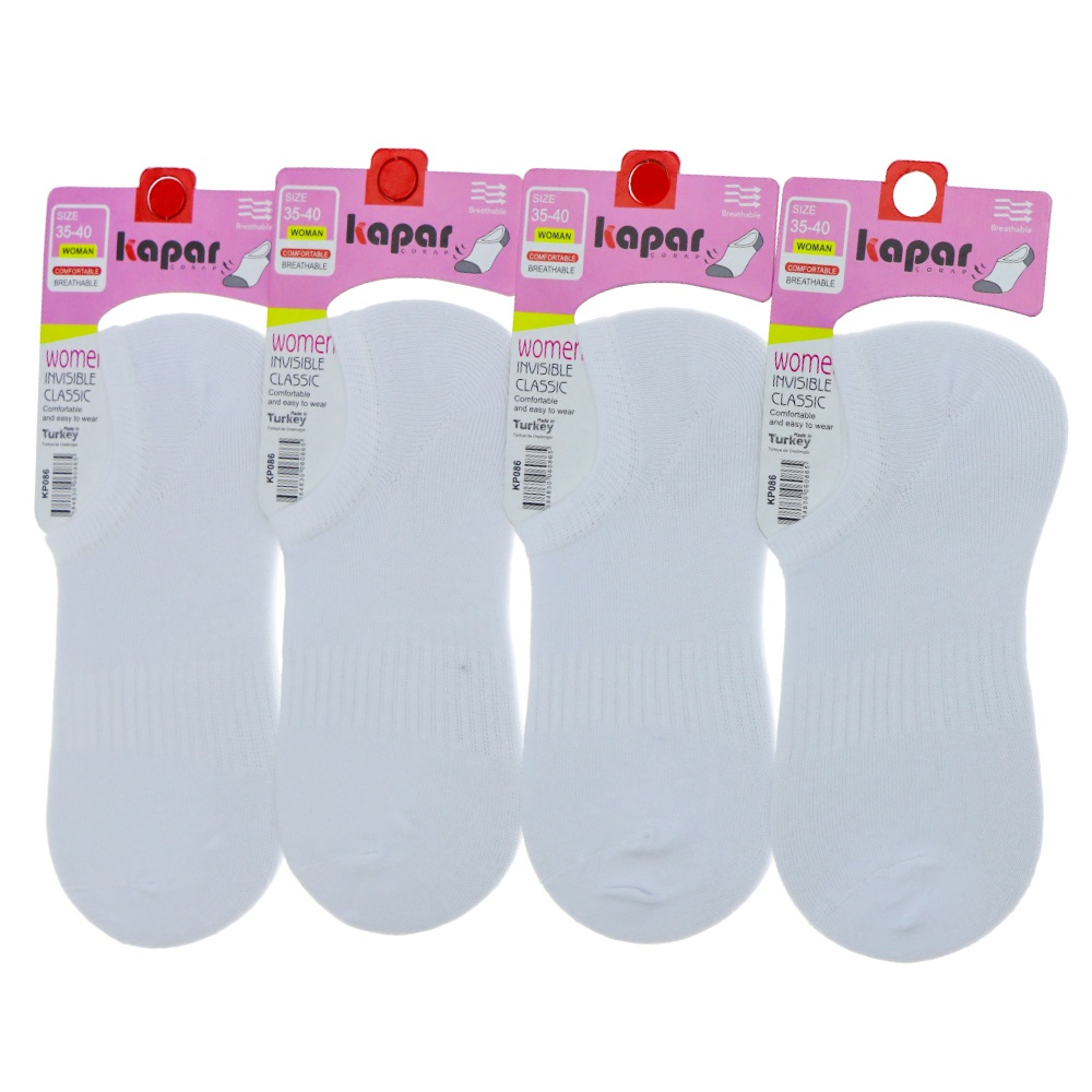 Kapar Kp086 Bayan Penye Dikişsiz Burun Likralı Snıckers Çorap - Gri - PAKET İÇİ TEK RENK