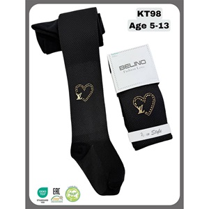 Belino Kız Çocuk Taş Baskılı Likralı Külotlu Çorap (6Lı) - Karışık Renk - 3-4 YAŞ