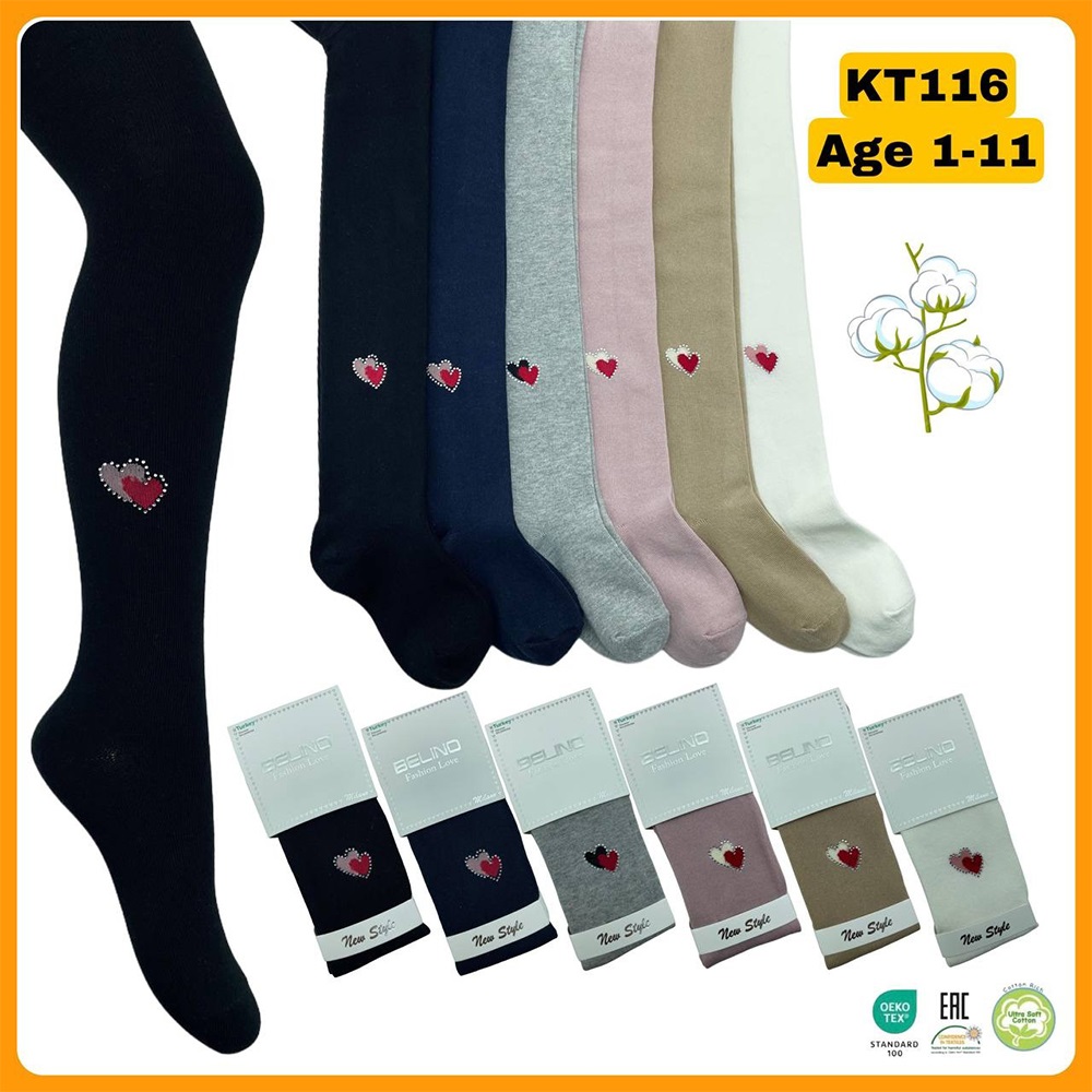 Belino Kız Çocuk Taş Baskılı Likralı Külotlu Çorap (6Lı) - Karışık Renk - 3-4 YAŞ