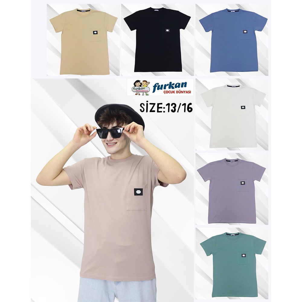 Furkan Erkek Çocuk Penye Baskılı Tişört 9-12 Yaş - Karışık Renk - 9-12 YAŞ