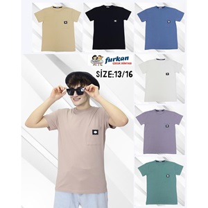 Furkan Erkek Çocuk Penye Baskılı Tişört 9-12 Yaş - Karışık Renk - 9-12 YAŞ