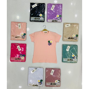 Almila Kız Çocuk Penye Baskılı Tişört 5-8 Yaş - Karışık Renk - 5-8 YAŞ