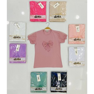 Almila Kız Çocuk Penye Baskılı Tişört 5-8 Yaş - Karışık Renk - 5-8 YAŞ