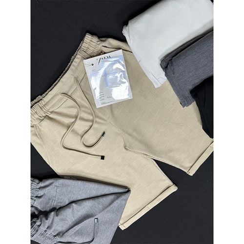 Lufian 2023 Erkek Yan Cepli Yarım Lastikli Kemer Duble Paça Kapri S-2XL - Karışık Renk - S-M-L-XL-2XL