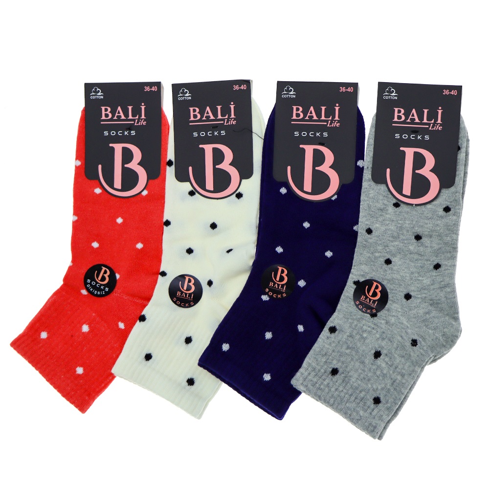 Bali 400 Bayan Cotton Likralı Dikişsiz Yarım Konç Patik Çorap - Karışık Renk - ASORTİ