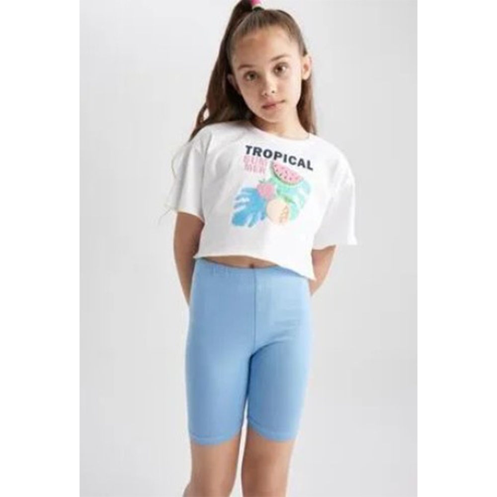 Dondeza 444 Kız Çocuk Penye Kısa Tayt (12 Li) - Siyah - 3-4 YAŞ