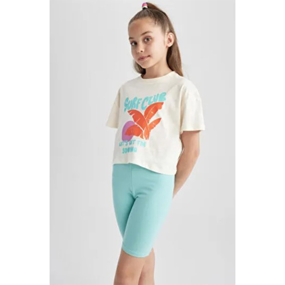 Dondeza 444 Kız Çocuk Penye Kısa Tayt (12 Li) - Siyah - 3-4 YAŞ