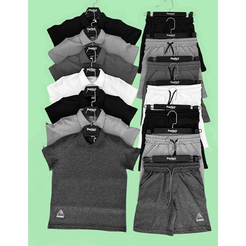 Paris 6044 Erkek Çocuk Waffle Broklyn Baskılı Şortlu Takım 13-16 Yaş - Karışık Renk - 13-16 YAŞ