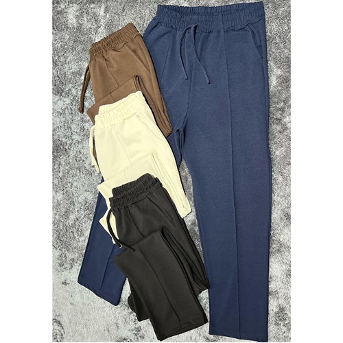 Çiçekli Bayan Battal Zara Krep Cepli Eşofman Alt 1-2-3 (5 Li) - Karışık Renk - BATTAL