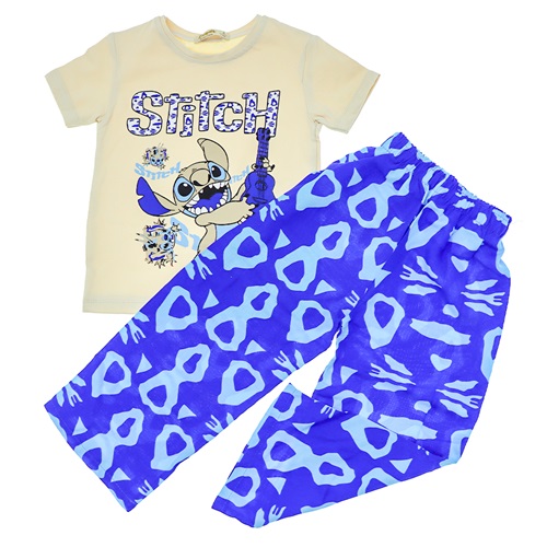 Dıgıdık Kids 348148 Kız Çocuk Dokuma Kumaş Stich Baskılı Takım 3-6 Yaş - Karışık Renk - 3-6 YAŞ