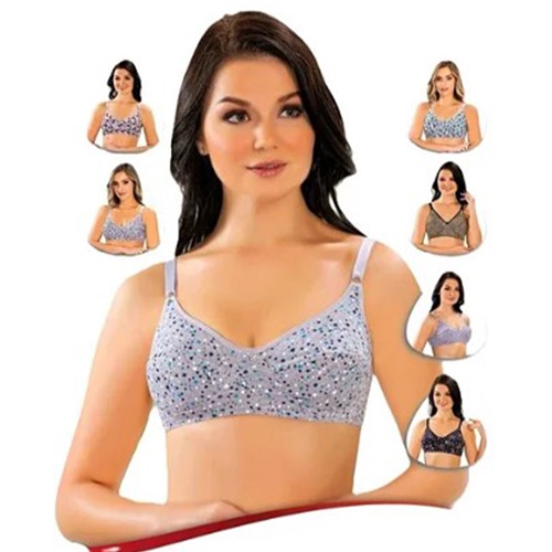 Billiza 519 Bayan Battal Renkli Süngerli Penye Sütyen - Gri - 100