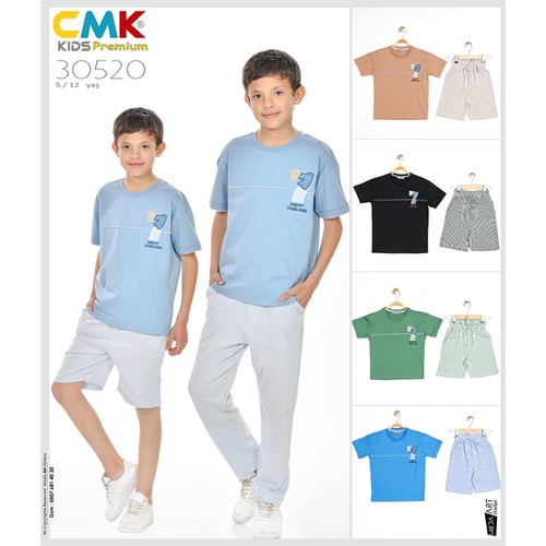 CMK KIDS 30520 Erkek Çocuk Yedi Nakışlı Kapri 2 Li Takım 5-12 Yaş - Karışık Renk - 5-12 YAŞ