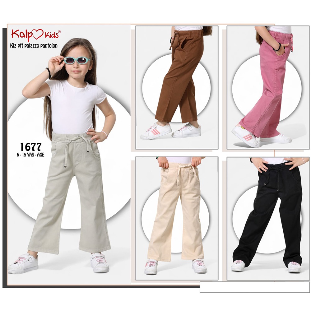 Kalp Kids 1677-2 Kız Çocuk Pfd Palazzo Pantolon 11-15 Yaş