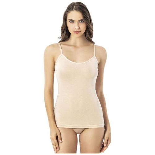 Kota 6600 Bayan Battal Modal İp Askılı Atlet - Beyaz - 3XL