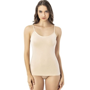 Kota 6611 Bayan Battal Bambu İp Askı Atlet - Ten - 3XL