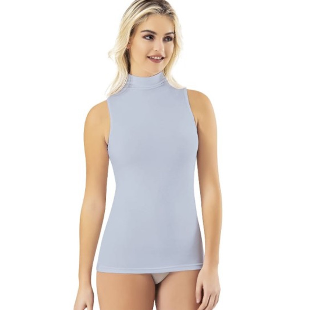 Kota 6614 Bayan Modal Sıfır Kol Balıkçı Yaka Atlet - Beyaz - 2XL