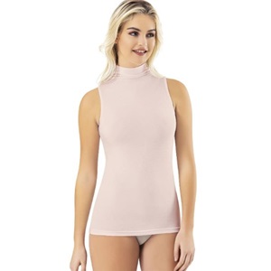 Kota 6614 Bayan Modal Sıfır Kol Balıkçı Yaka Atlet - Beyaz - 2XL