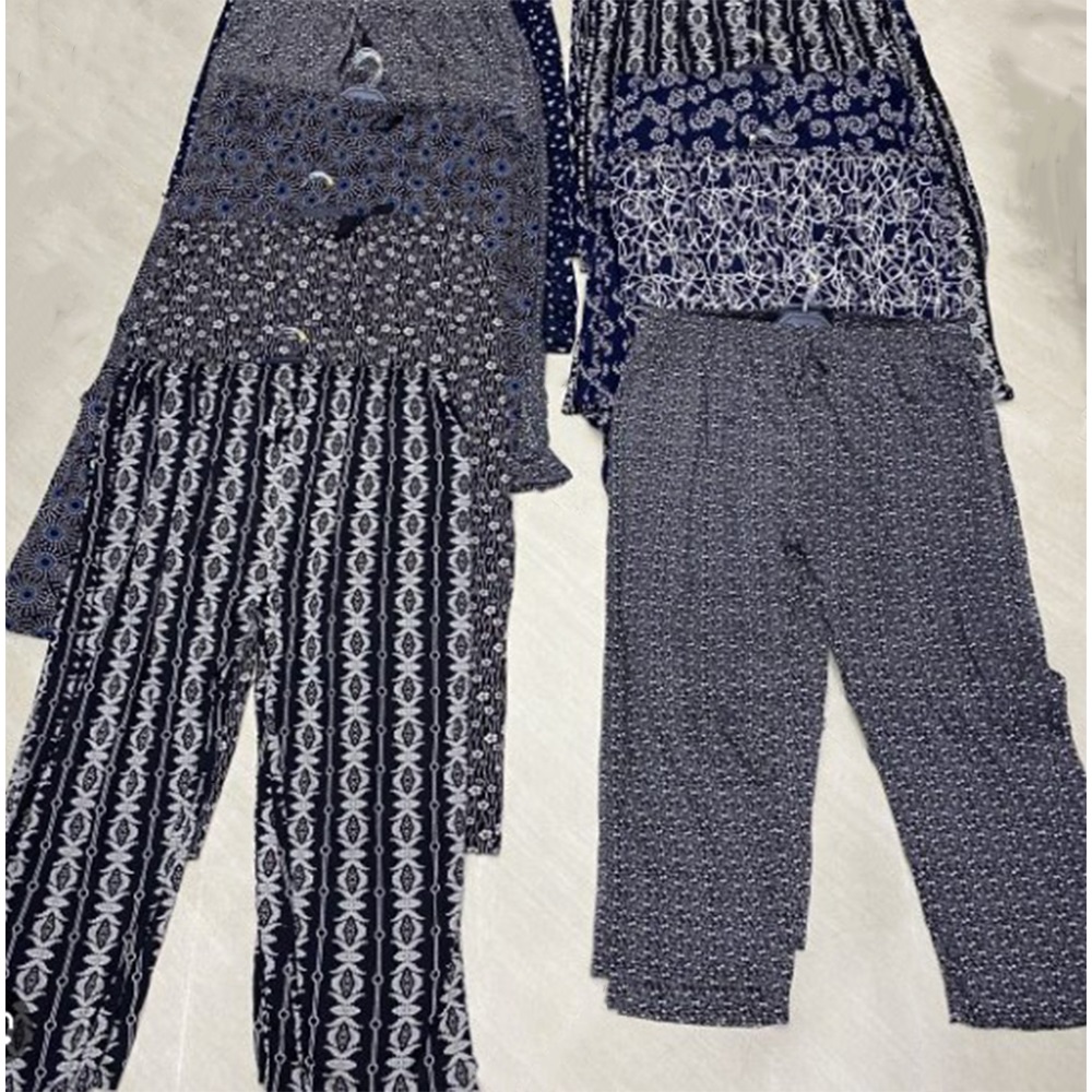 Avatar 25998 Bayan Jumbo Battal Desenli Turlu Viskon Geniş Paça Cepli Tek Alt 3XL-6XL (4 Lü)