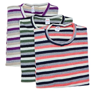 Bayan Kalın Çizgili Bisiklet Yaka Raporlu Anne Badisi M-2XL - Karışık Renk - M-L-XL-2XL