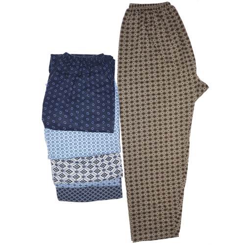 Buhara 2111,01 Erkek Kışlık Uzun Lastiksiz Pijama Tek Alt 3XL - Karışık Renk - 3XL